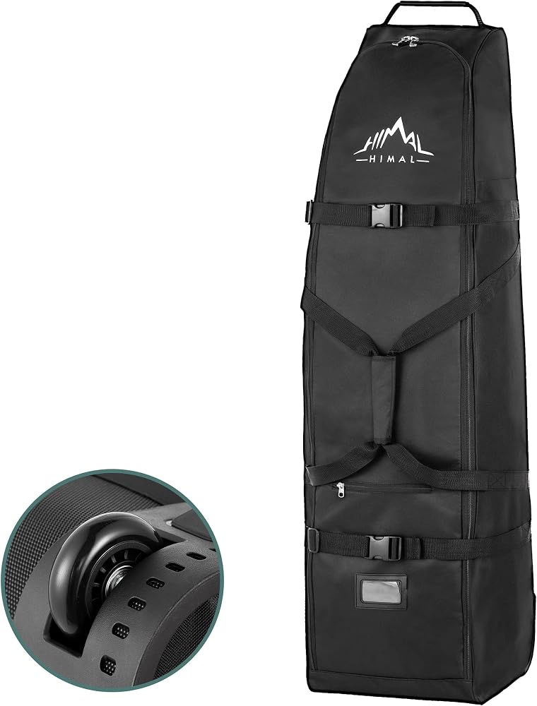 Himal Outdoors Soft-Sided Golf Travel Bag with Wheels, 600D Oxford Fabric