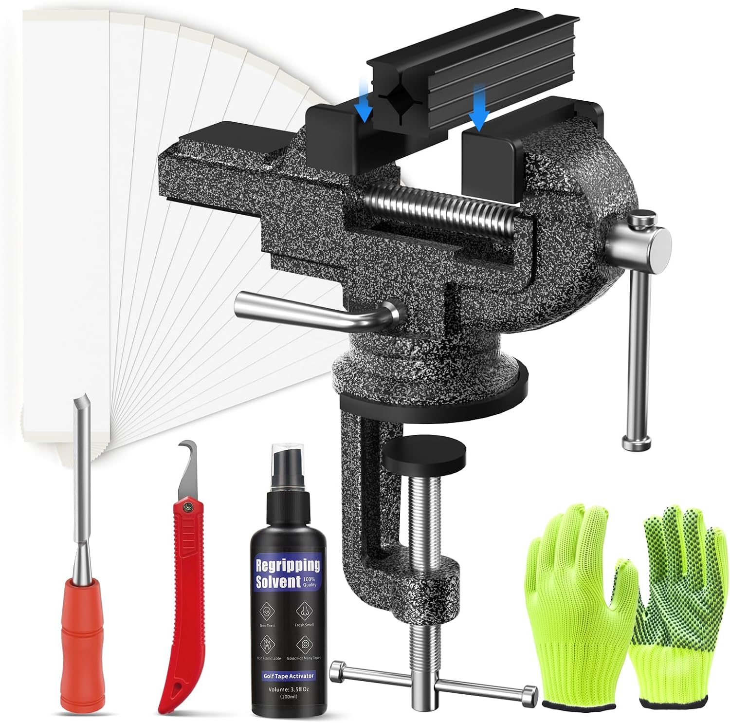 [Golf Grip Kit for Regripping Golf Club with Portable Vise Clamp (B0DG5W2TRF)](B0DG5W2TRF)