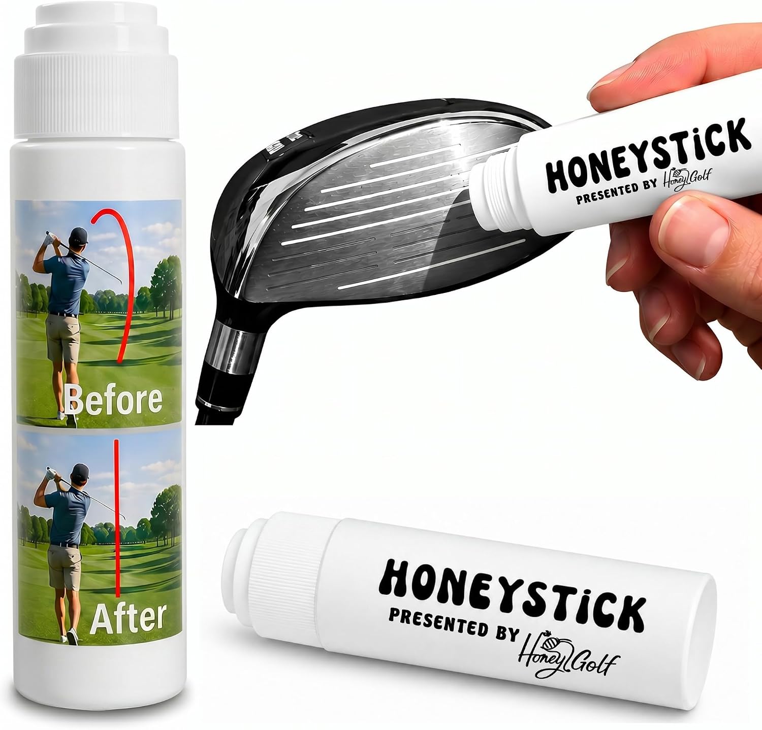 HoneyStick Anti Slice Gel for Golf Clubs - Anti-Hook Spin Reducer for Driver, Woods, Hybrids, Irons - Golf Accessories for Men - Golfers Must Haves &amp; Essentials
