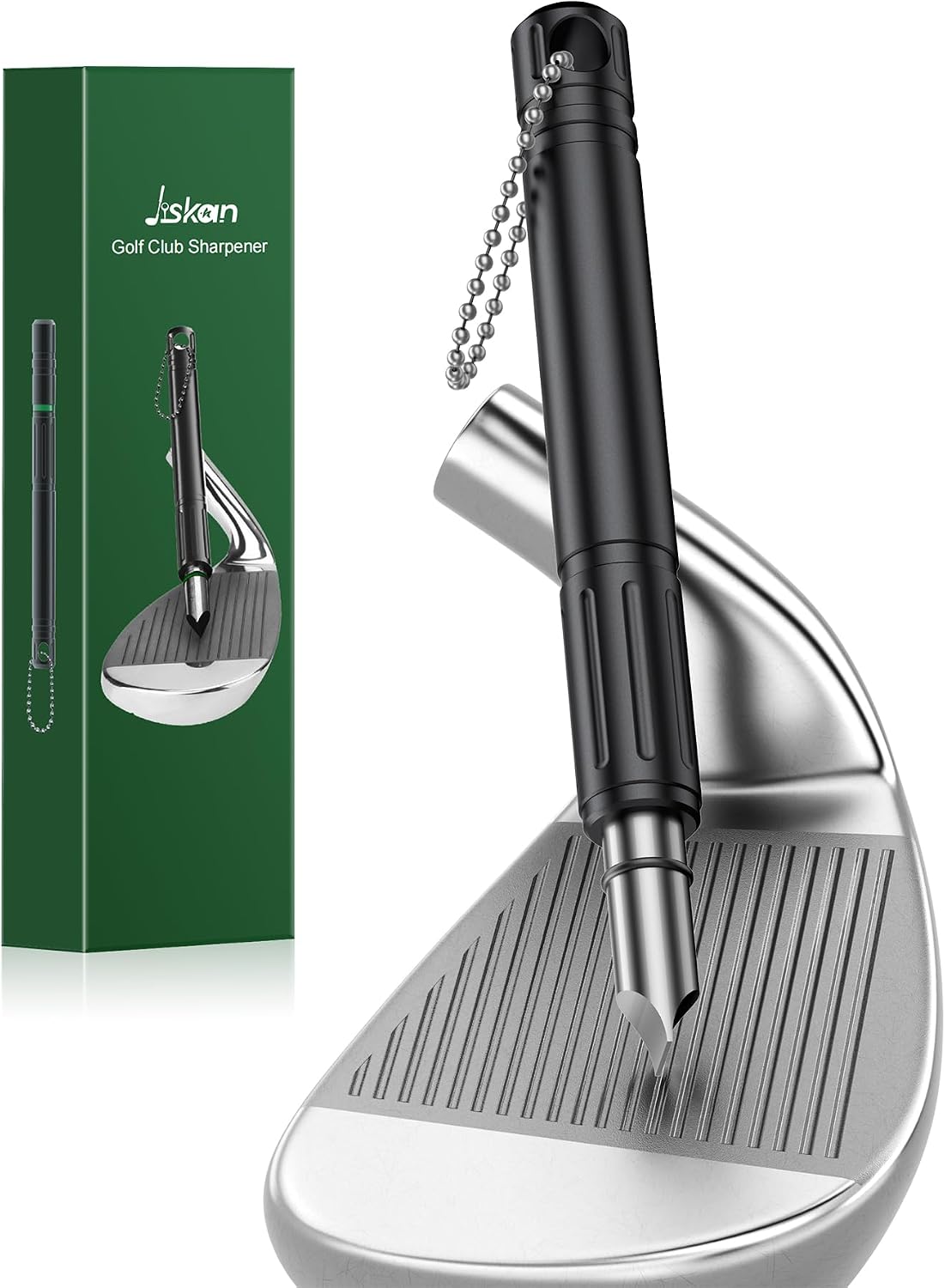 Jiskan Pro Golf Club Grooves Sharpener Cleaner Tool for Wedges&amp;Irons, Essential Golf Accessories Golf Gifts for Men Cool Golf Gear Unique Golf Bag Accessories Golf Gadget